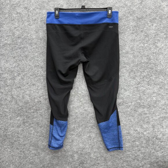 Adidas ClimaLite Women's Activewear Stretch Leggings Fitness Yoga Blue Black, XL - Picture 3 of 11